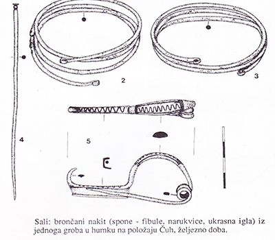 sl.3. Brončani nakit iz liburnskog groba lokacija polje Čuh
