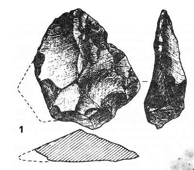 Slika 4. Kremeni predmet iz srednjeg paleolitika (kultura mousterien), lokacija Krševanje polje